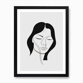 Woman Portrait Line Art 3 Art Print