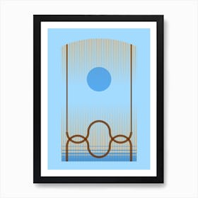 Sunrise Blue Geometric Abstract Art Print