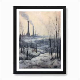 Winter City Park Painting Gas Works Park Seattle 1 Art Print