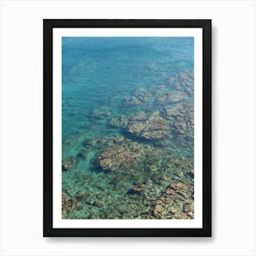 Clear sea water and rocks on the Mediterranean coast 2 Art Print