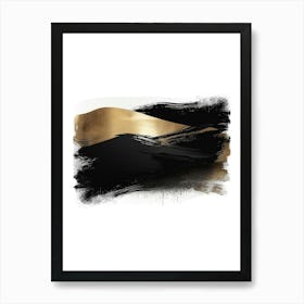 Gold And Black Abstract Painting 23 Art Print