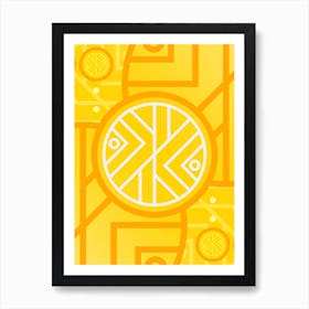 Geometric Abstract Glyph in Happy Yellow and Orange n.0049 Art Print