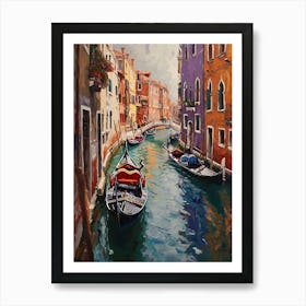 Canal Boats Venice, Italy Art Print