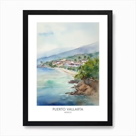 Puerto Vallarta 4 Watercolour Travel Poster Art Print