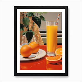 Orange Juice Vintage Cookbook Style 2 Art Print