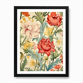 Victorian Floral Wallpaper 11 Art Print