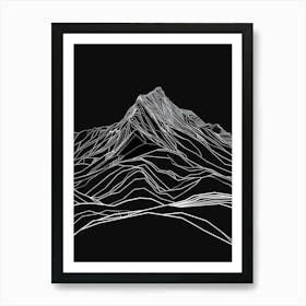 Ben Lawers Mountain Line Drawing 2 Art Print