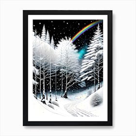 Rainbow In The Snow Art Print