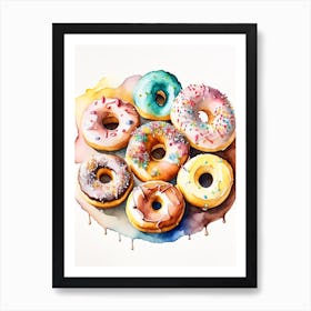 A Buffet Of Donuts Cute Neon 7 Art Print