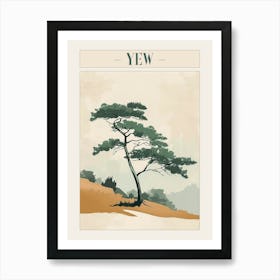 Yew Tree Minimal Japandi Illustration 3 Poster Art Print