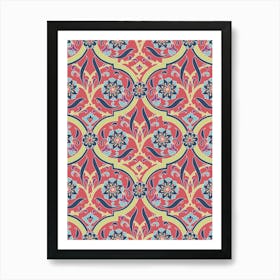 Wallpaper Pattern — Iznik Turkish pattern, floral decor Art Print