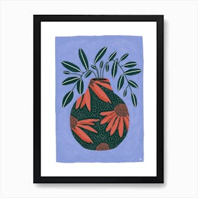 Coneflowers Vase Art Print