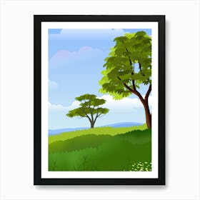 Landscape With Trees 2 Art Print