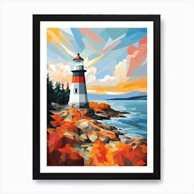 Lighthouse At Sunset Art Print