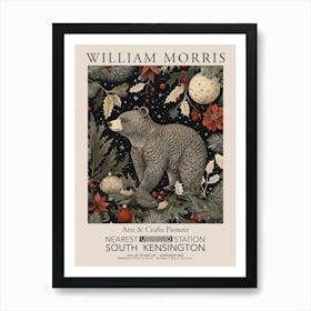 William Morris Prints Black Bear Christmas Gift Winter Vintage Art Print