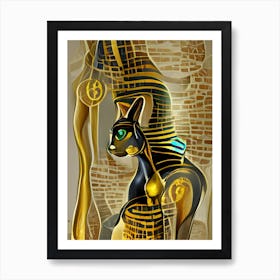 Ancient Egyptian Cat Goddess Bastet Art Print