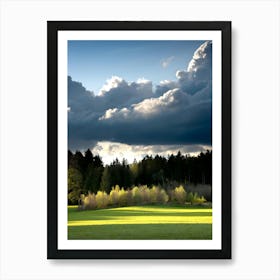 Cloudy Sky Over A Field Art Print