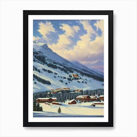 Le Grand Bornand, France Ski Resort Vintage Landscape 2 Skiing Poster Art Print