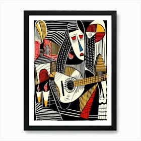 Acoustic Guitar Style Abstract Art Print