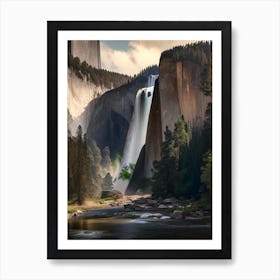 Yosemite Falls, United States Realistic Photograph (1) Art Print