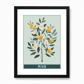 Peach Tree Flat Illustration 7 Poster Art Print