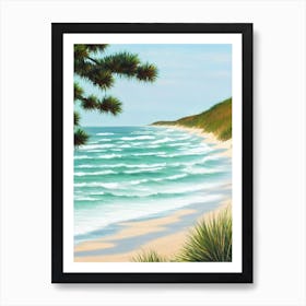 Outer Banks Beach, North Carolina Contemporary Illustration   Art Print