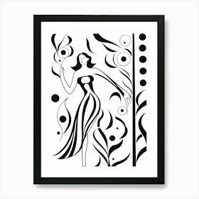 Line Art Inspired By The Joy Of Life By Matisse 4 Art Print
