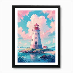 Pastel sky Lighthouse Art Print