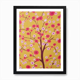 Umbrella Tree Floral Print Retro Pattern 2 Flower Art Print