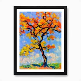 Quercus Rubra tree Abstract Block Colour Art Print