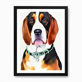 Basset Hound 2 Watercolour Dog Art Print