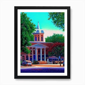 College Station, City Us  Pointillism Art Print