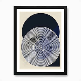 Circle Of Blue And White Art Print