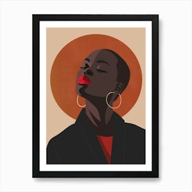 African Woman With Red Lips 1 Art Print