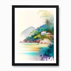 Ilhabela Brazil Watercolour Pastel Tropical Destination Art Print