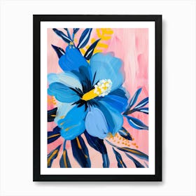 Blue Hibiscus 4 Art Print