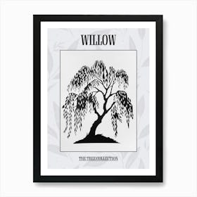 Willow Tree Simple Geometric Nature Stencil 11 Poster Art Print