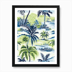 Zanzibar, Tanzania, Inspired Travel Pattern 3 Art Print