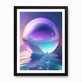 A Bubble Waterscape Holographic 3 Art Print