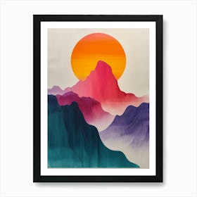 Sunset Over The Mountains 6 Art Print