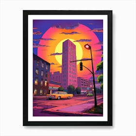 Spokane Washington Retro Pop Art 1 Art Print