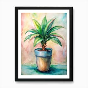 Potted Plant Watercolor Painting 3 Art Print