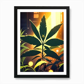 Marijuana Leaf In Front Of A Building Art Print