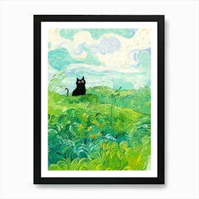 Cat In The Grass Art Print