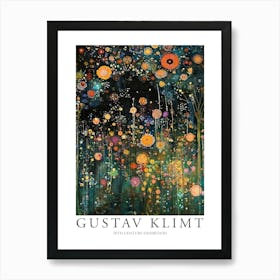 Gustav Klimt Print Klimt Poster Klimt Exhibition Poster Painting Night Wildflower Garden Art Print