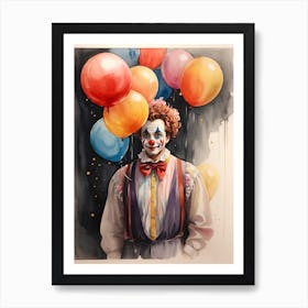 Clown With Balloons 3 Art Print