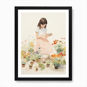 Girl In The Garden Art Print