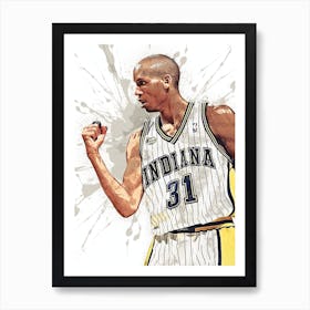 Reggie Miller Indiana Pacers Art Print