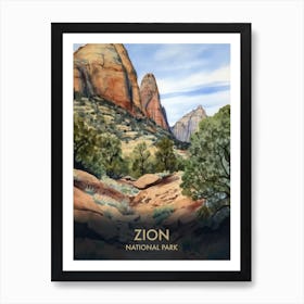 Zion National Park Vintage Travel Poster 2 Art Print