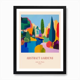 Colourful Gardens Jardin Des Plantes France 1 Red Poster Art Print